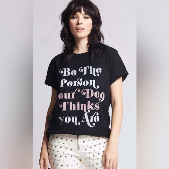 ODD PEOPLE BY RECYCLED KARMA Be the person your dog thinks you are black T Large - Picture 2 of 3